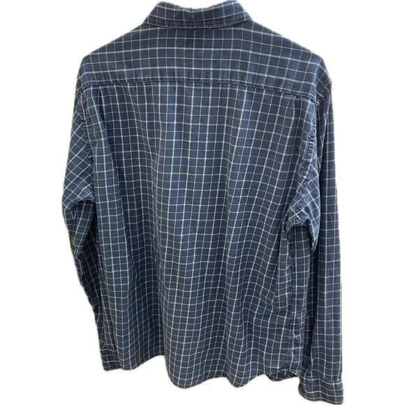 Faherty Men's Blue Plaid Long Sleeve Button Down Shirt Size Xl Light Flannel - Picture 2 of 9